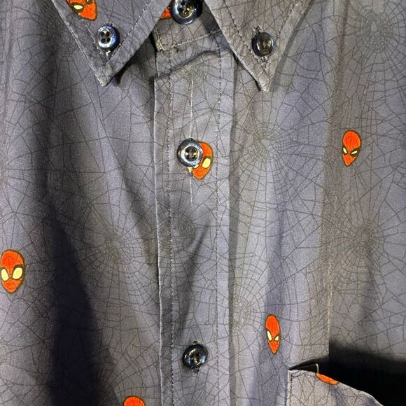 RSVLTS Marvel Spider-Man Shirt Medium Button Up Blue Short Sleeve Spidey Kunufle - Picture 3 of 11